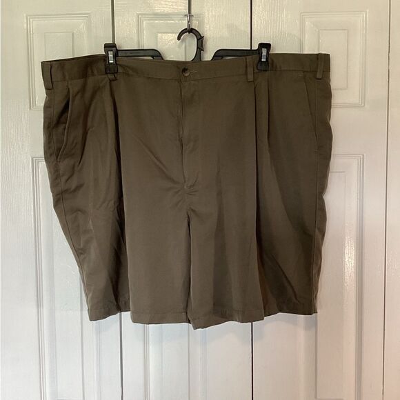 Roundtree & Yorke - Big & Tall Men’s Performance Olive Pleated Short - Sz 50B - Picture 2 of 6